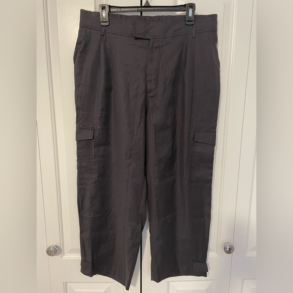 NWT Amour Vert Lyle Cargo Wide Leg Pants - Femme Fete Stretch - Pewter Size XL - Picture 1 of 9